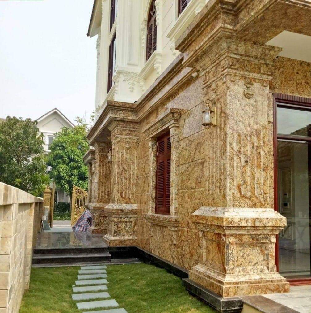  thi công mặt tiền đá granite 